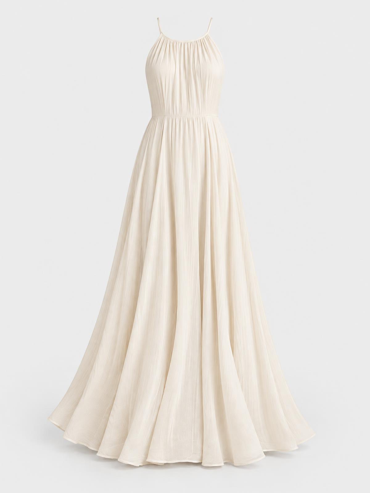 Salt Meridian Cotton Gauze Maxi Dress in chalk — product view