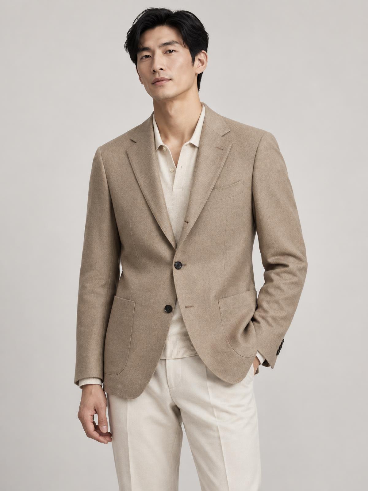 Casa Ferrante Unstructured Linen Jacket worn by a model