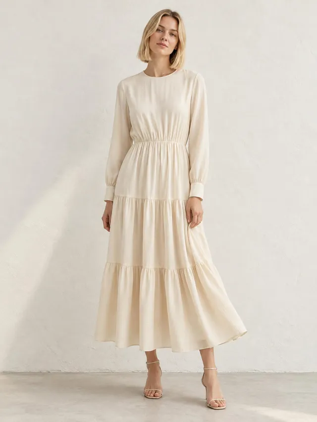 Salt Meridian — Tiered Cotton Dress