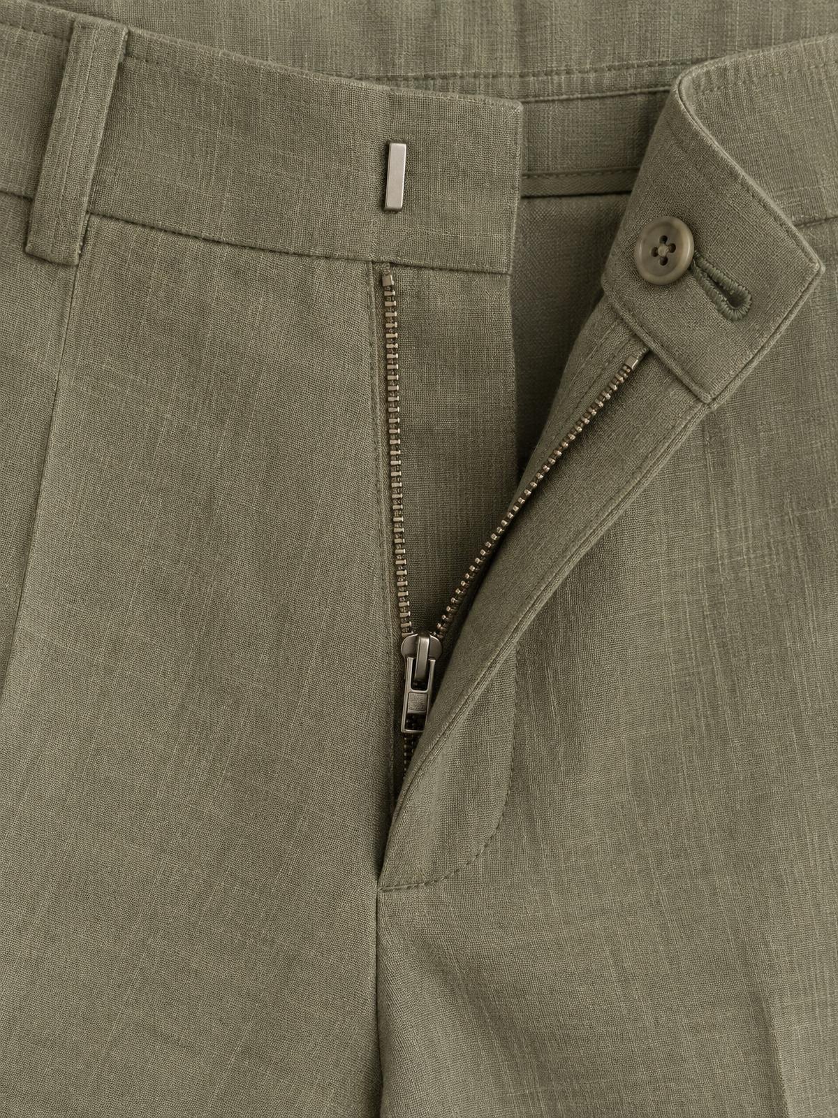 North Vessel Heavy Cotton Trouser in olive — fabric detail