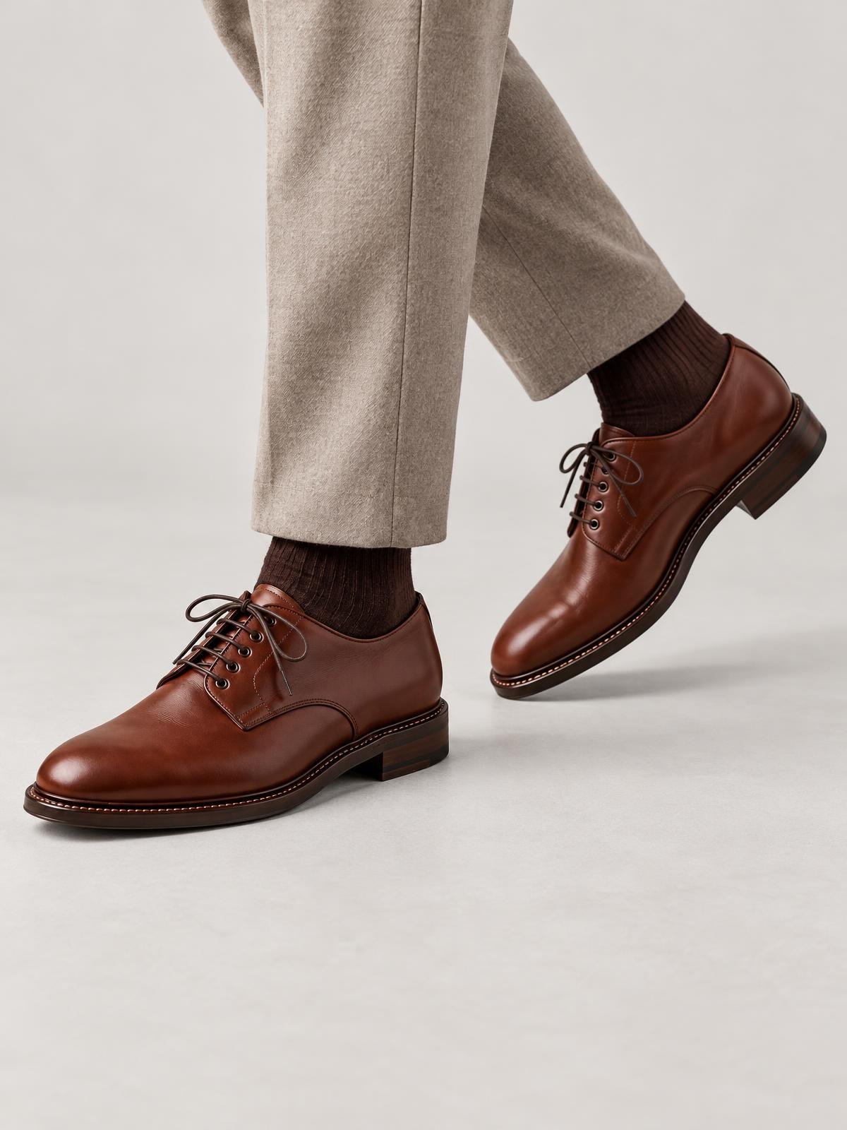 Casa Ferrante Hand-Welted Derby — worn by a model