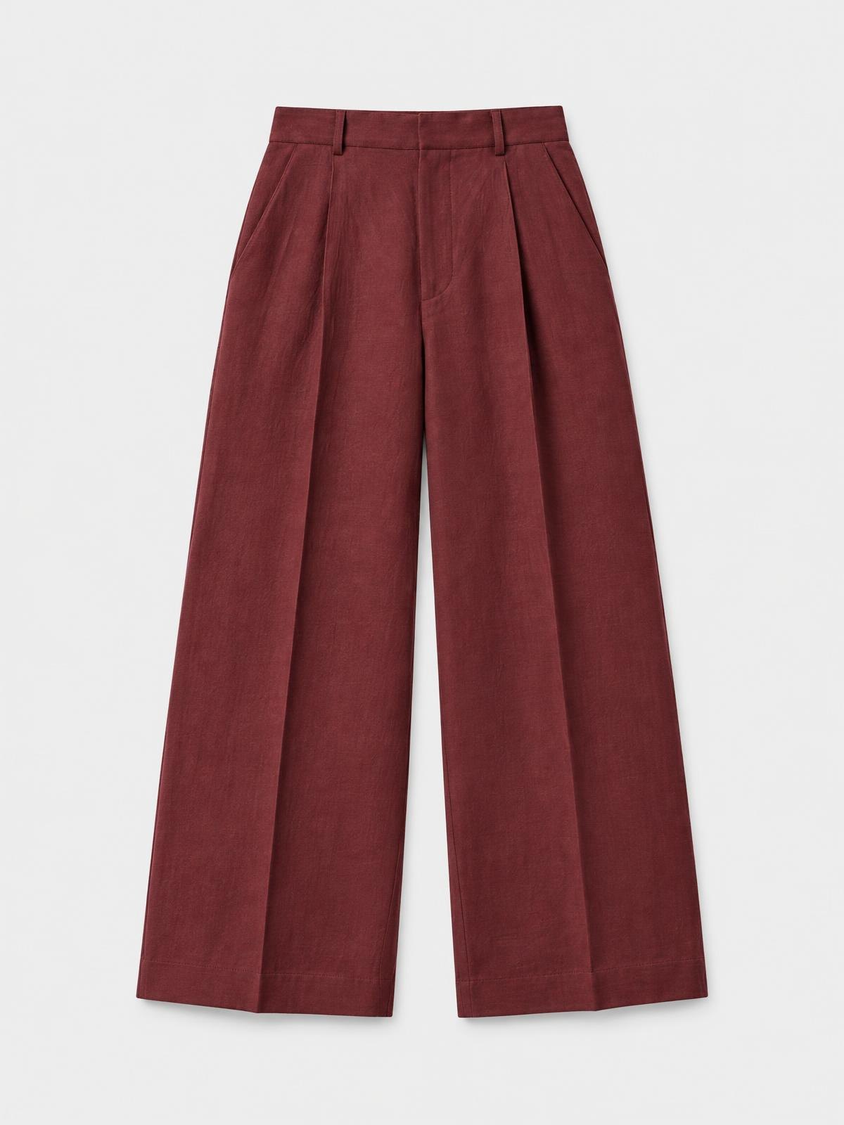 Mirai Atelier Technical Hakama Trouser in burgundy — product view