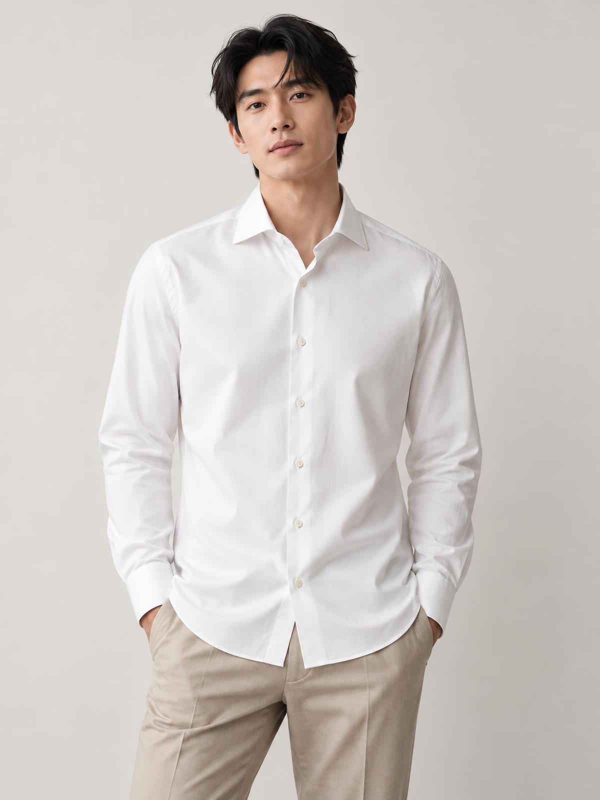 Casa Ferrante Neapolitan Cotton Shirt worn by a model