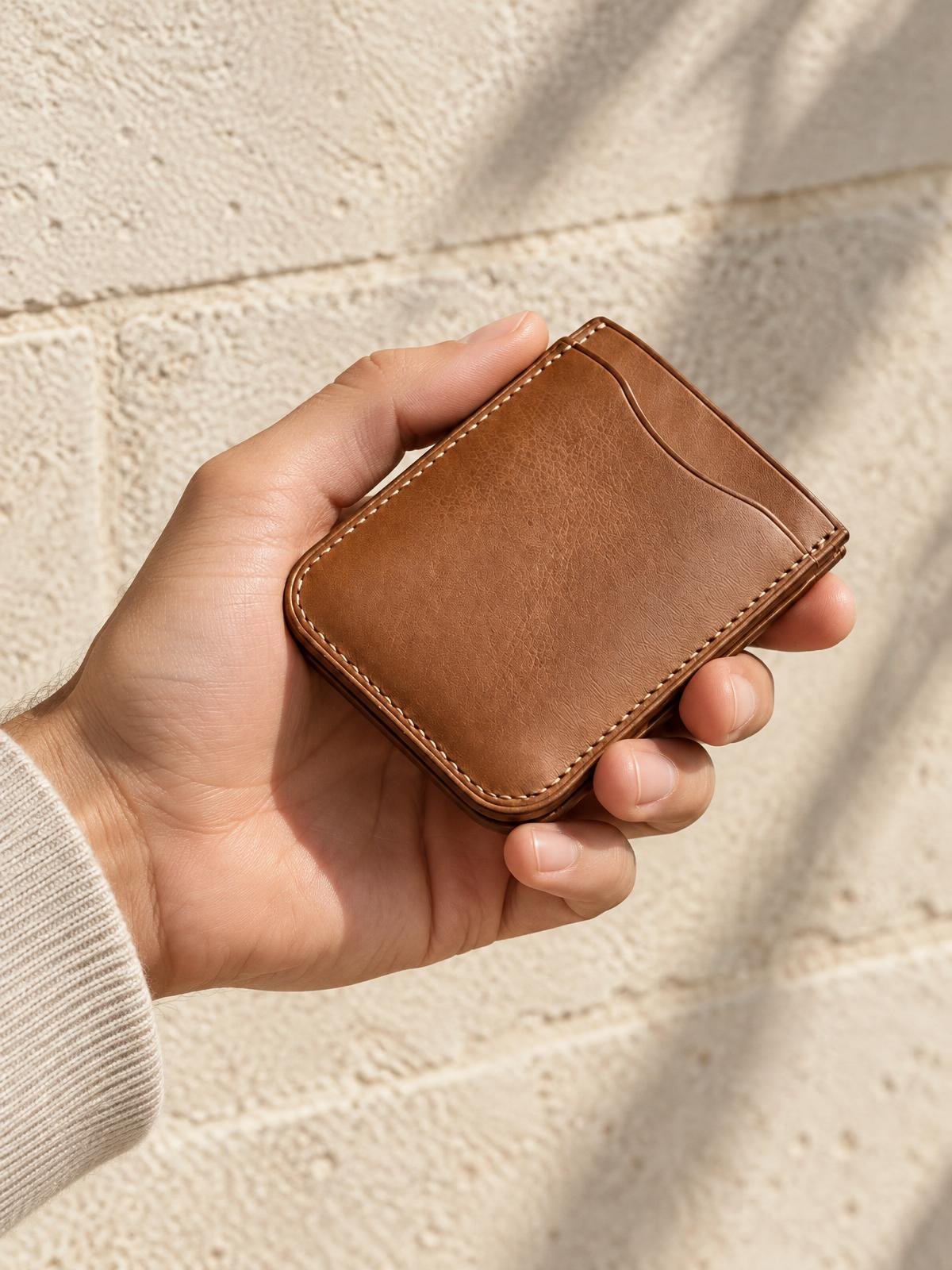 Objet Vide Folded Card Holder — worn by a model