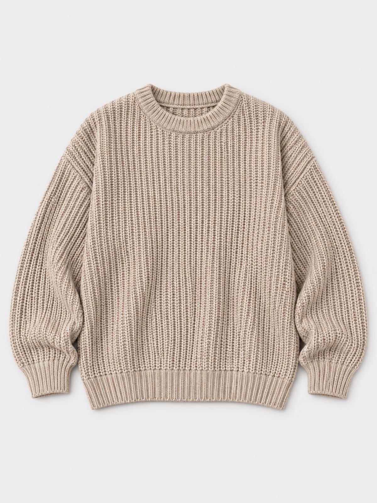 North Vessel Oversized Fisherman Knit in ecru — product view