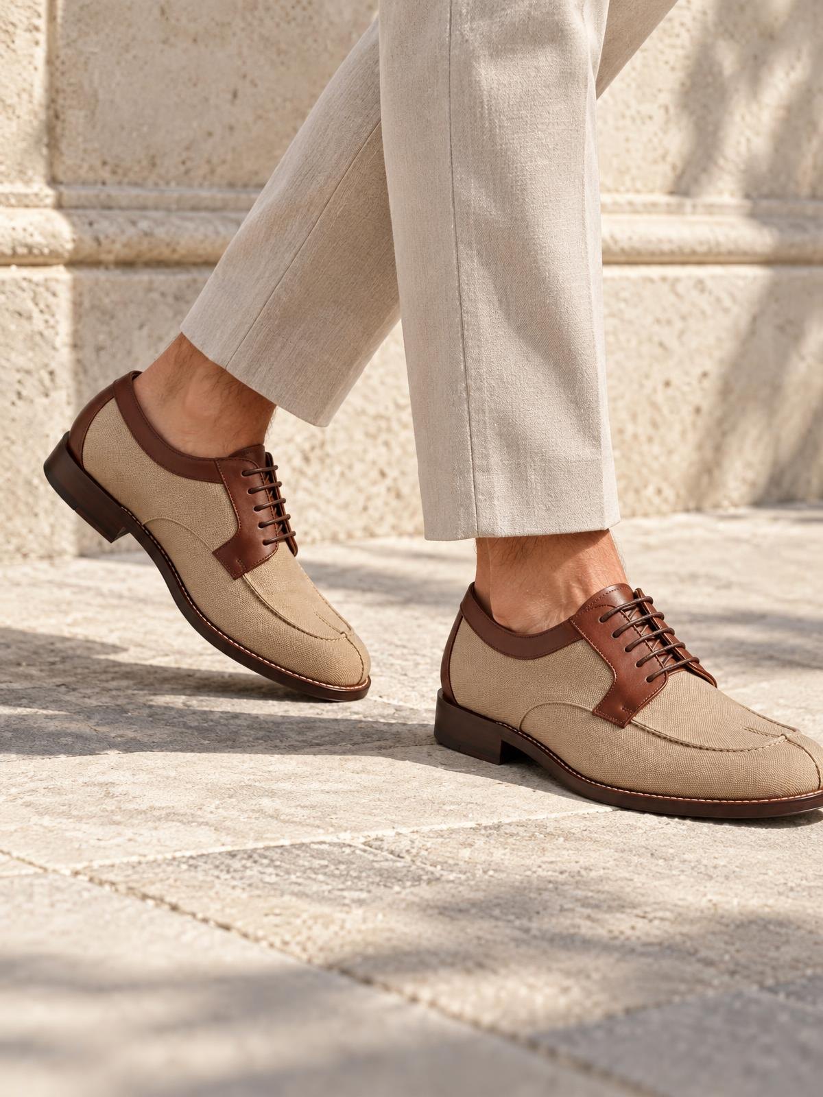 Mirai Atelier Split Toe Canvas Shoe — worn by a model