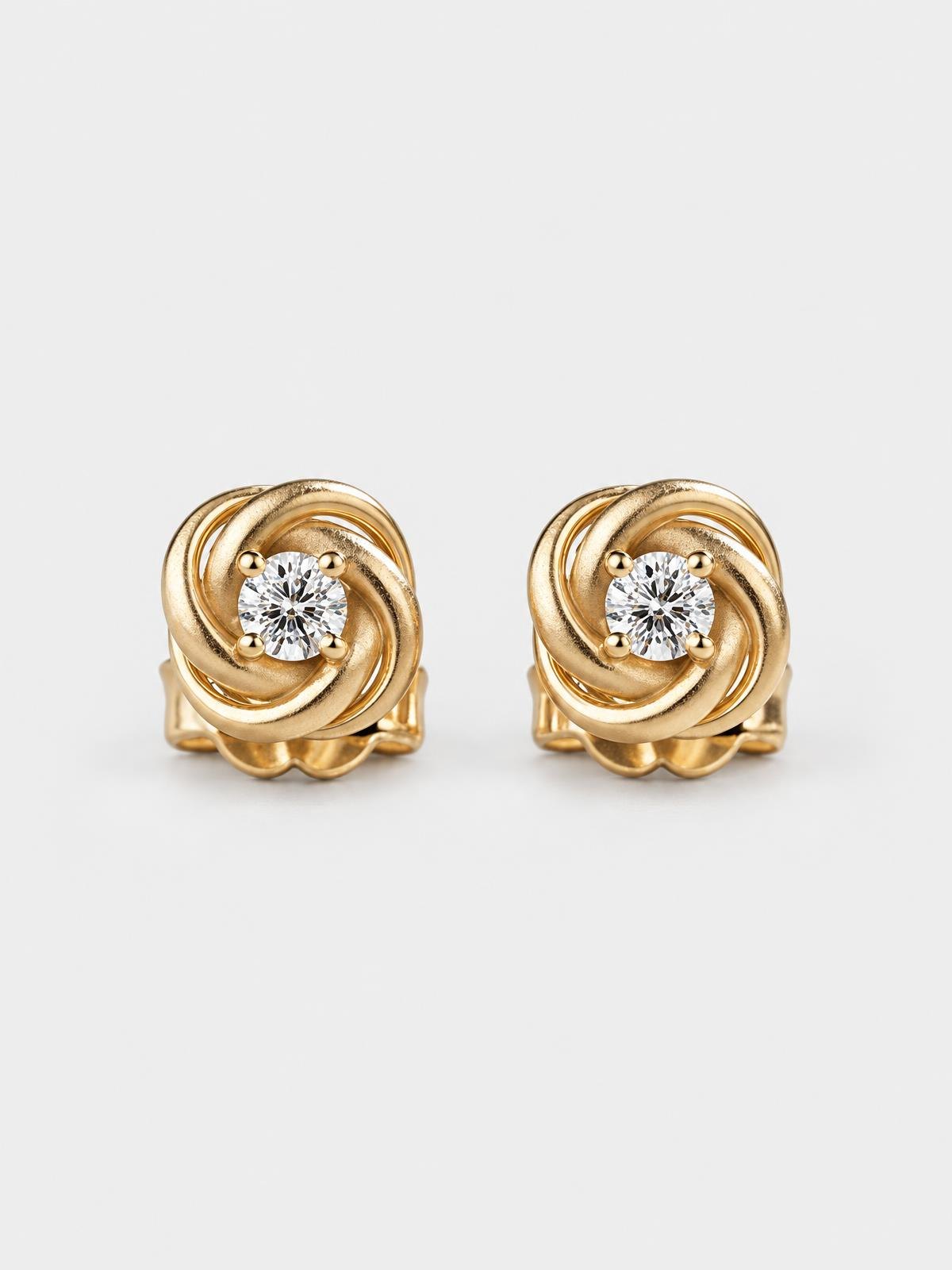 Halden Stone Small Stud Pair in silver — product view