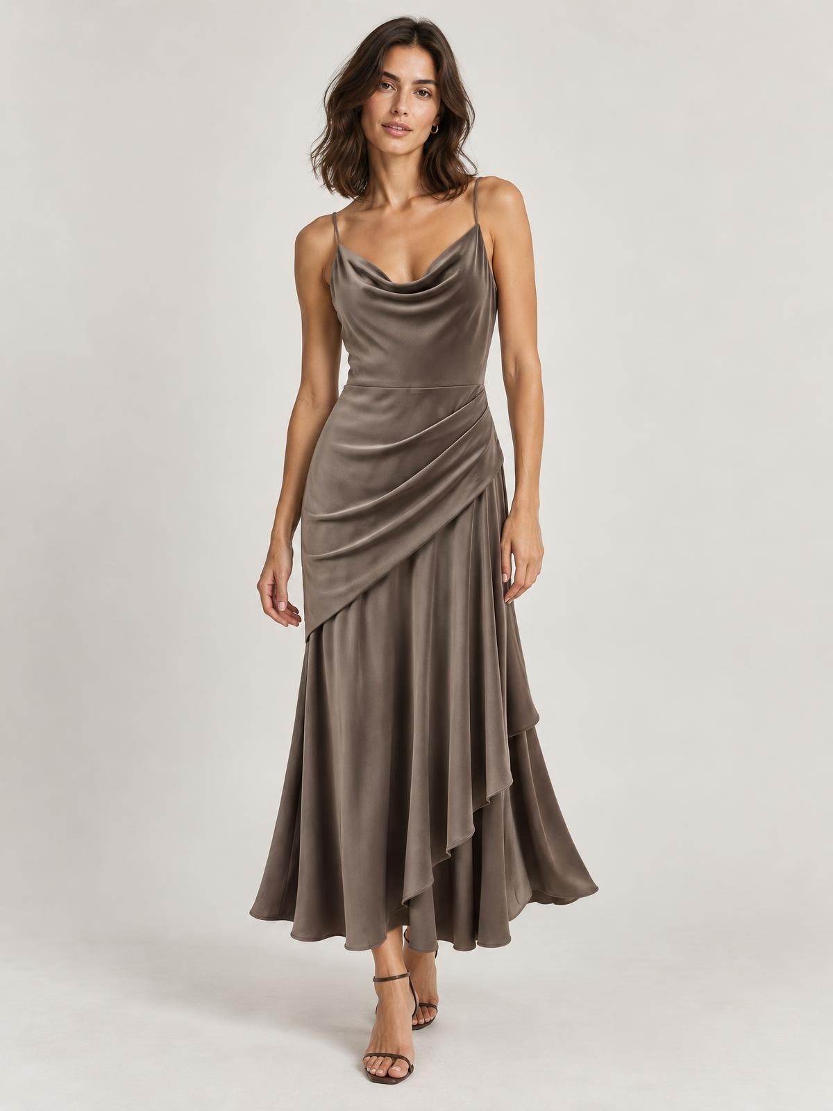 Lune Boreale Draped Jersey Dress worn by a model