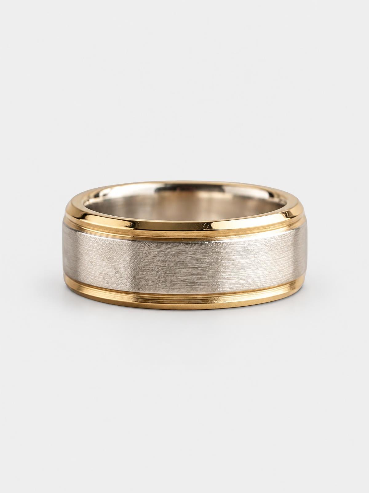 Halden Stone Wide Brushed Band in silver — product view