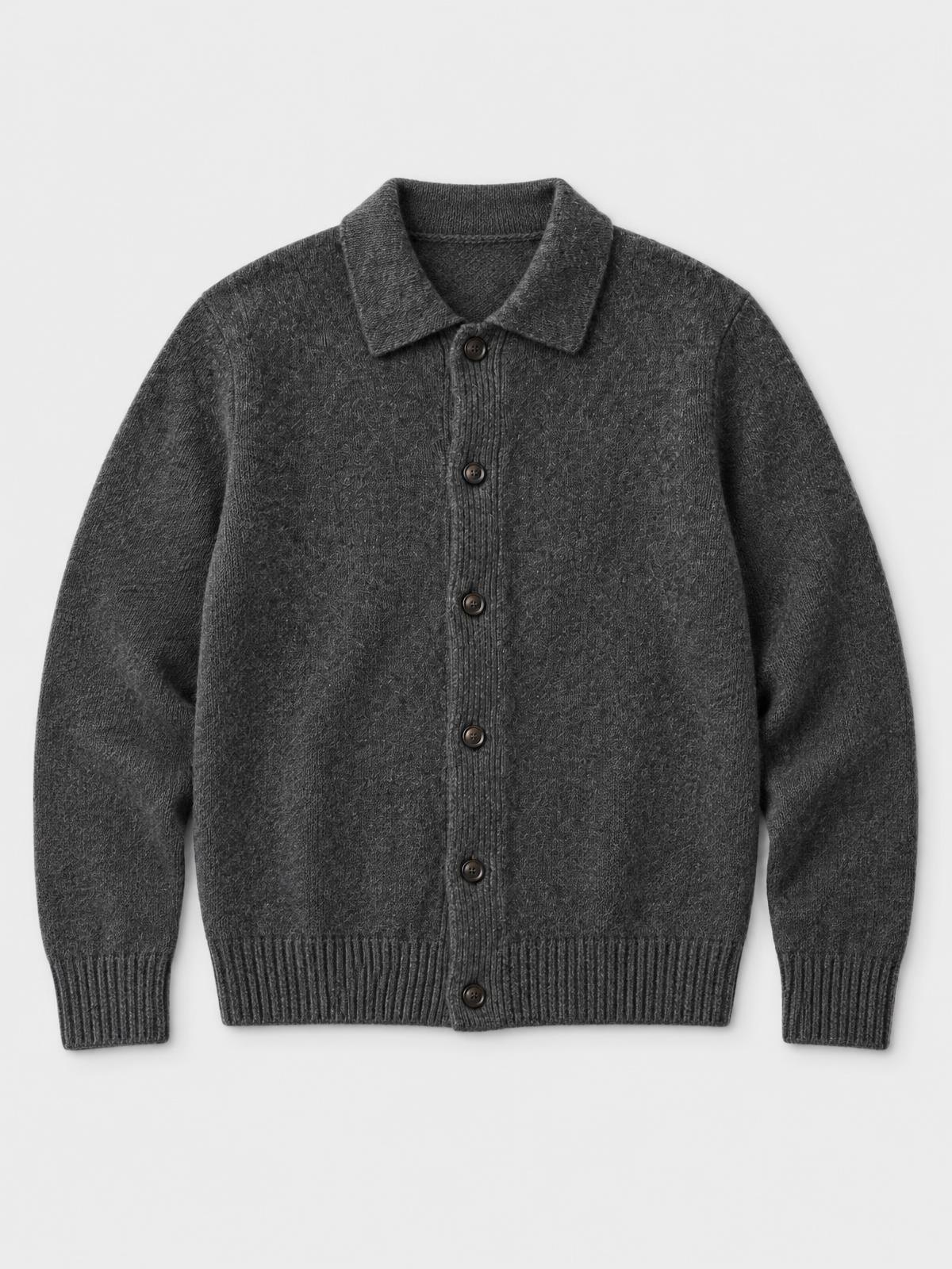 Mirai Atelier Boiled Wool Cardigan in indigo — product view
