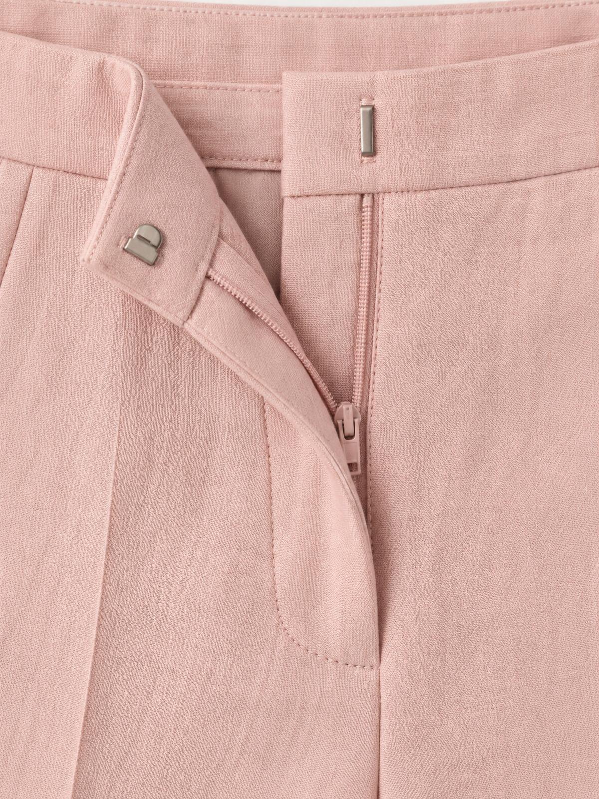 Numera Studio Cotton Twill Trouser in blush pink — fabric detail