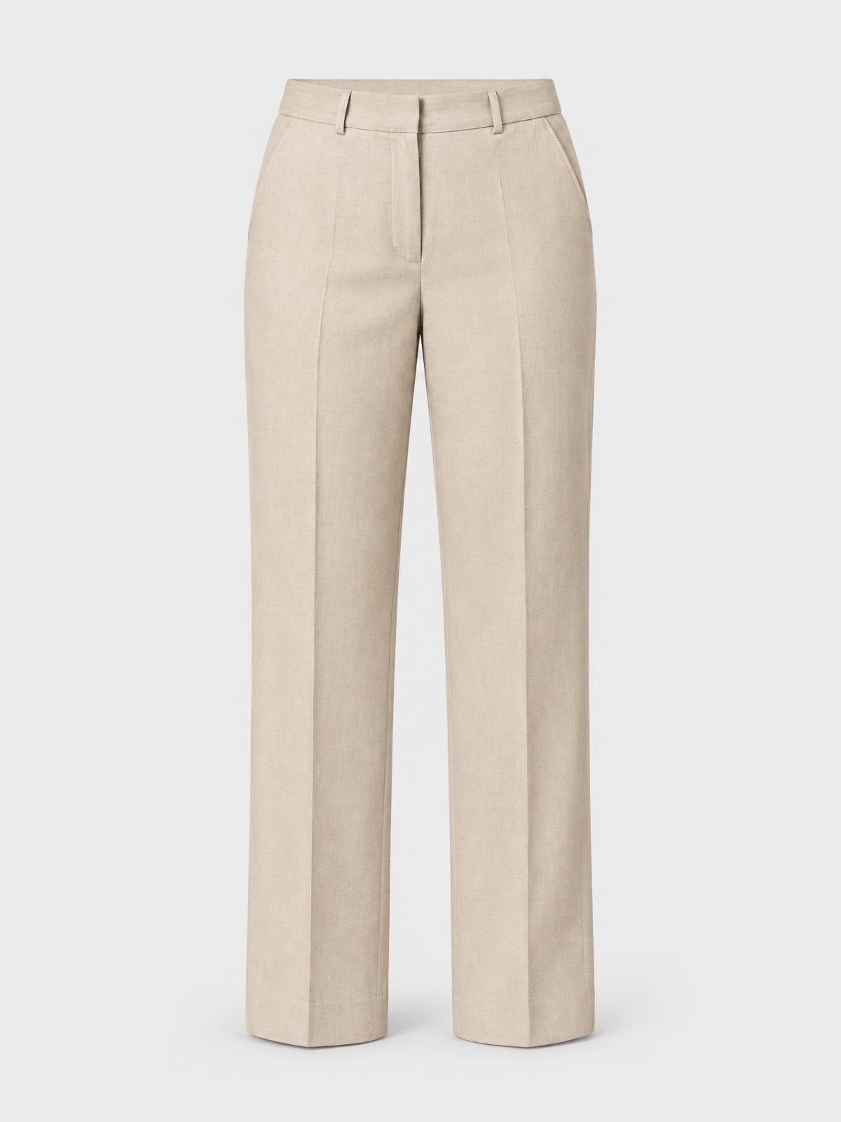 Numera Studio Straight Jersey Trouser in ecru — product view