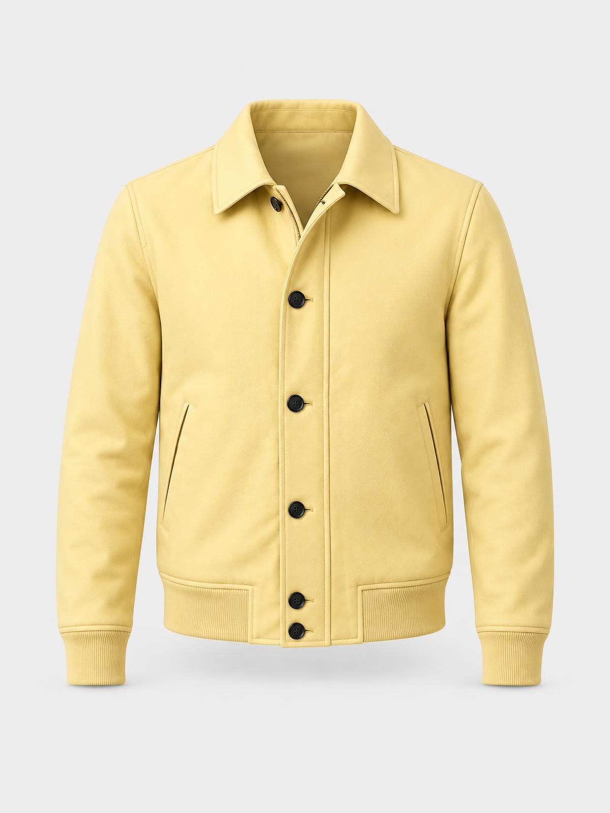 North Vessel Waxed Deck Jacket in butter yellow — product view