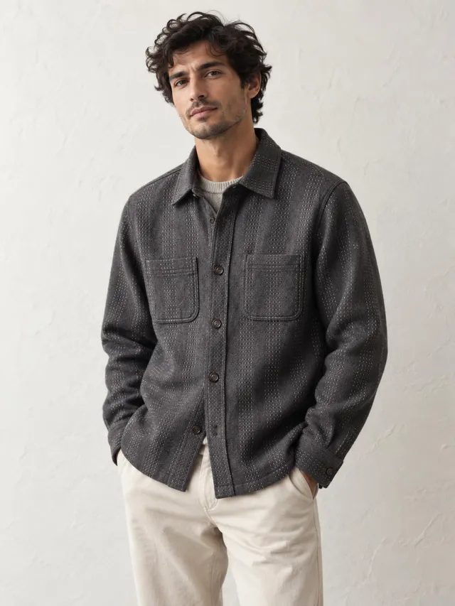 Mirai Atelier — Sashiko Stitch Overshirt