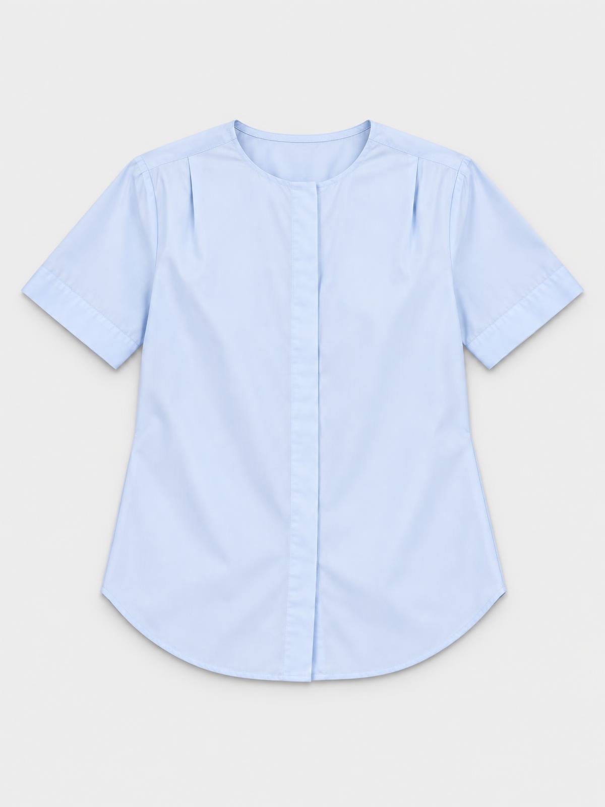 Lune Boreale Silk Bias Blouse in powder blue — product view