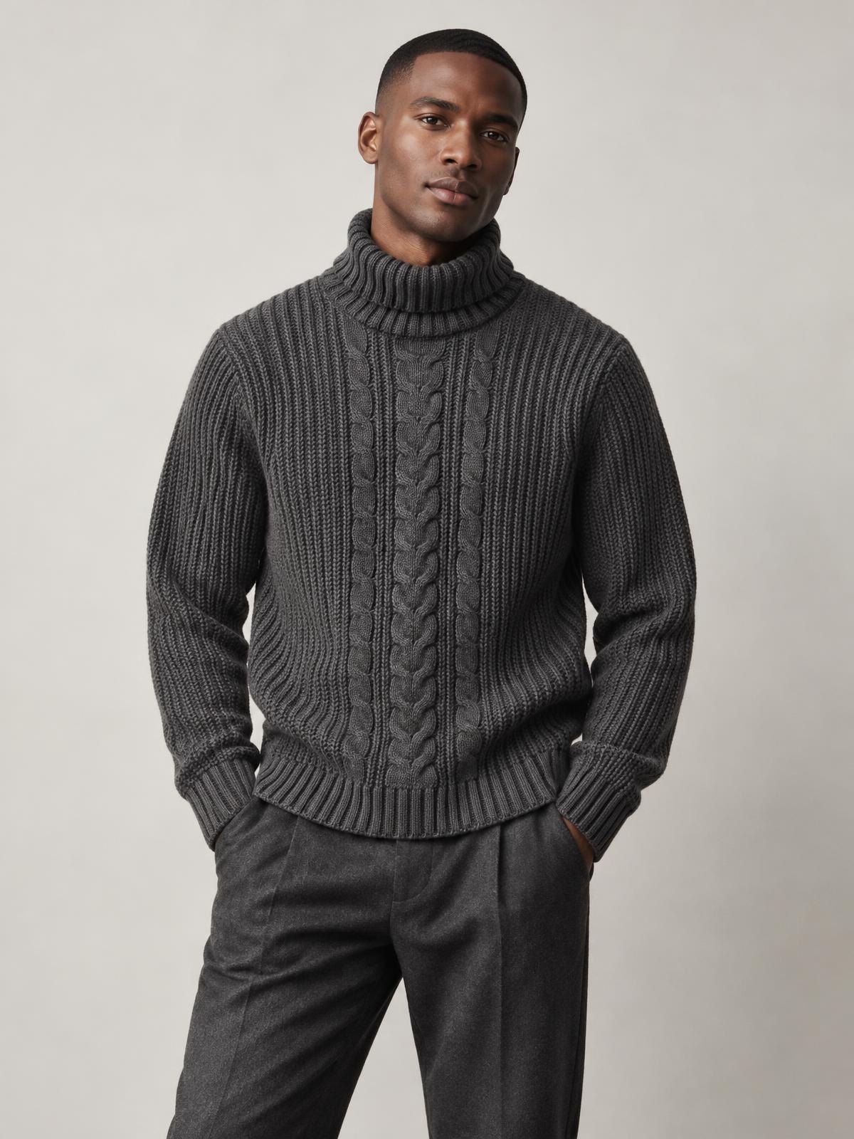 Aurelia Nord Heavy Gauge Roll Neck in ecru worn by a model