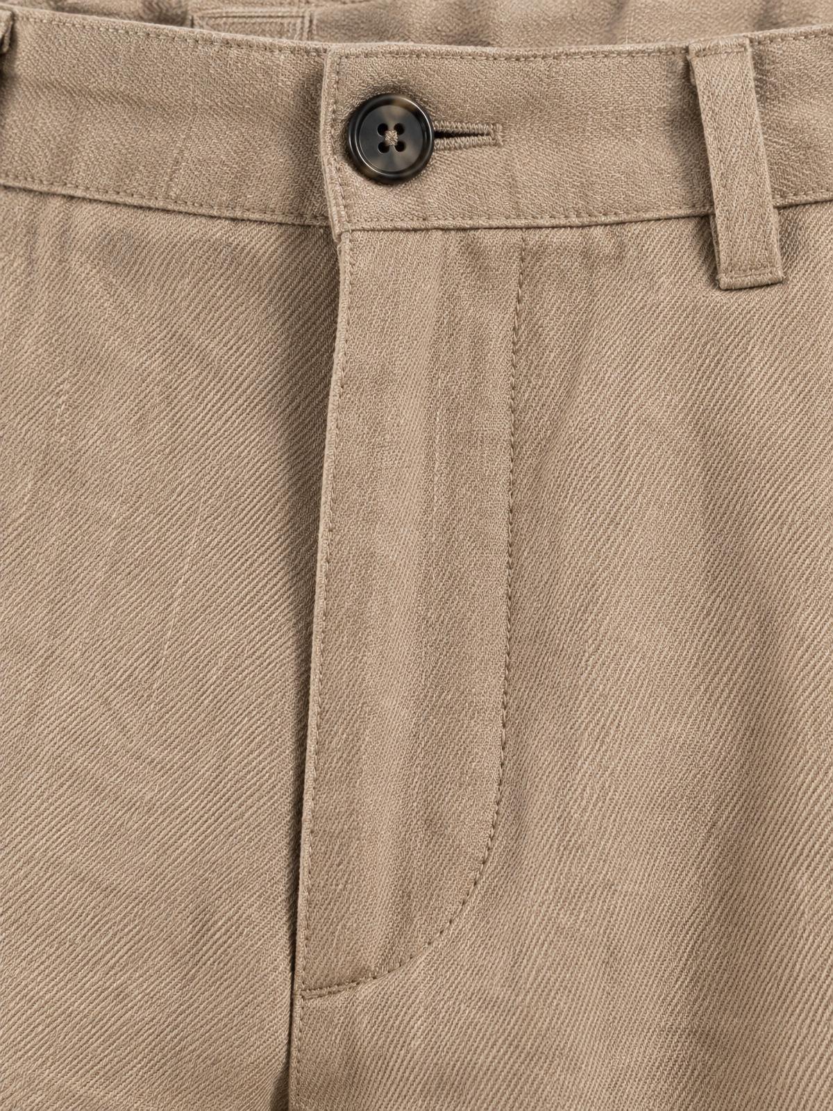 Casa Ferrante Washed Cotton Trouser in ecru — fabric detail