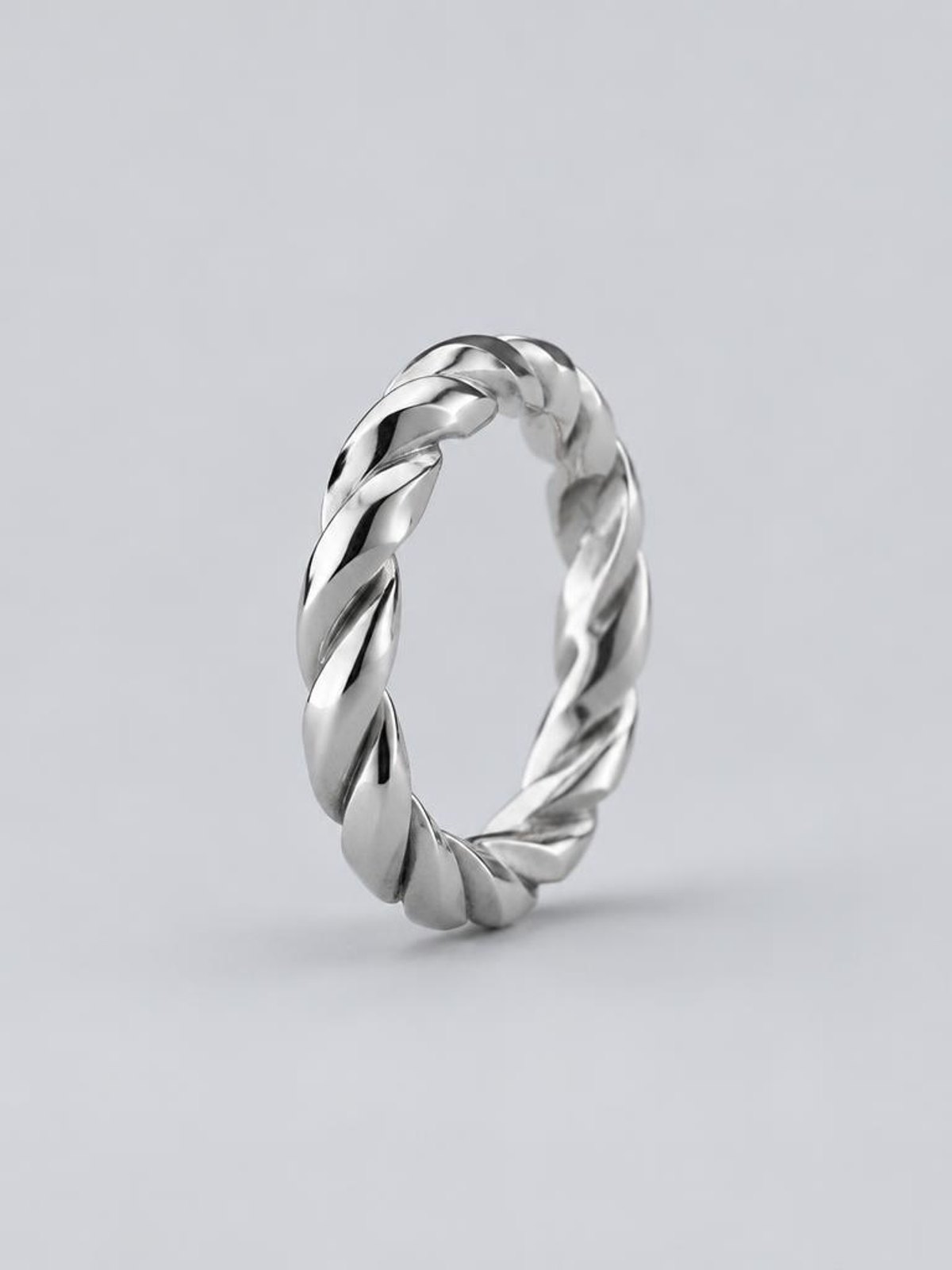 Halden Stone Twisted Silver Ring — product view