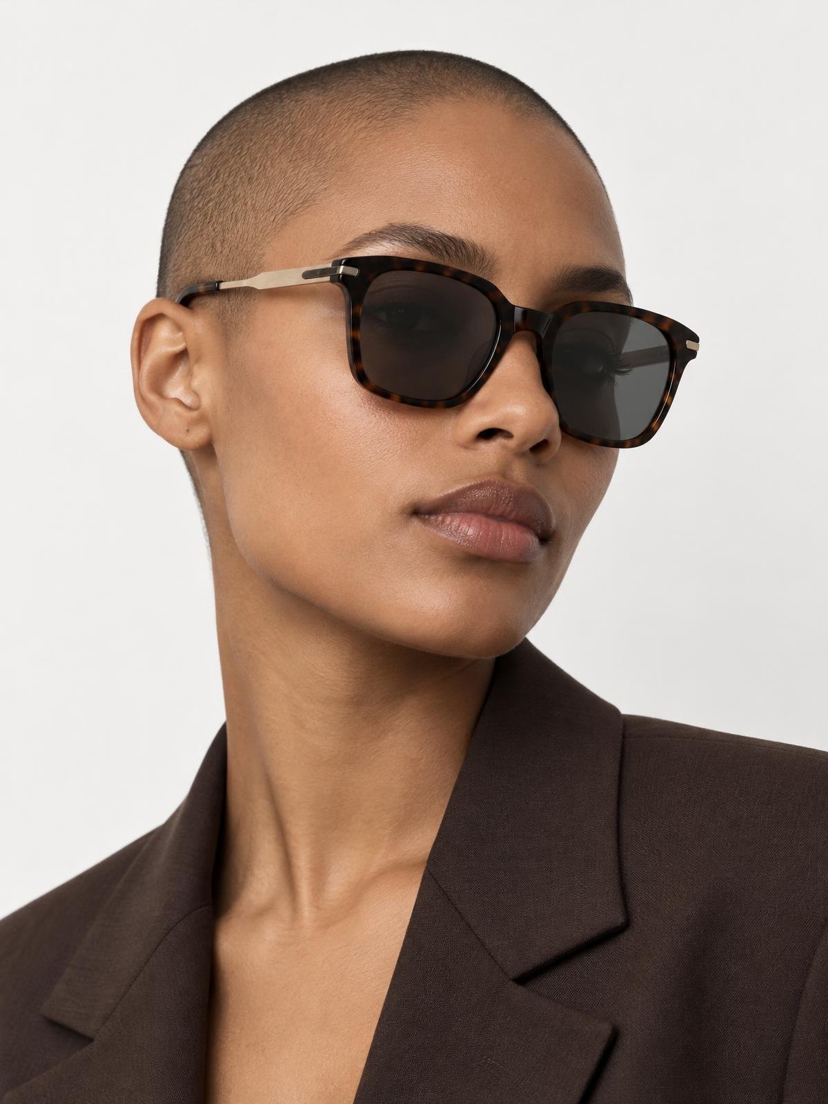 Objet Vide Angular Acetate Frame — worn by a model