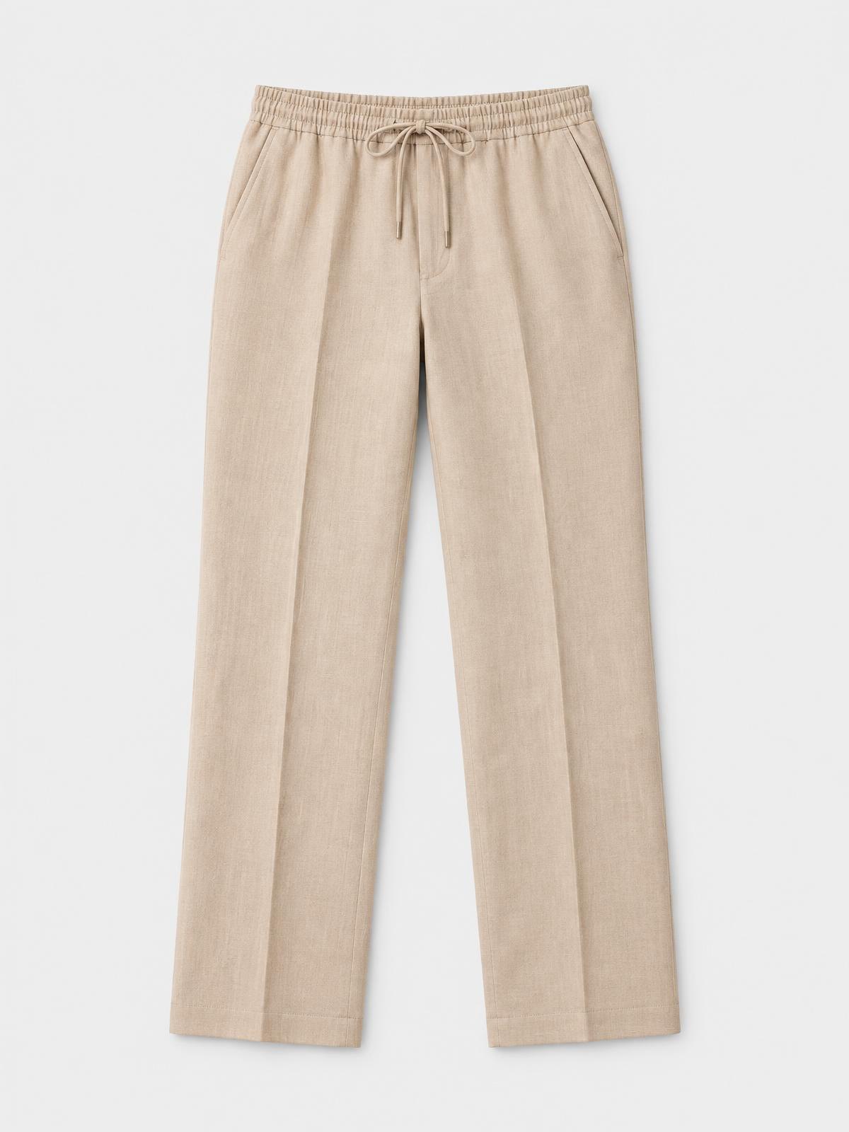Salt Meridian Cotton Drawstring Trouser in chalk — product view