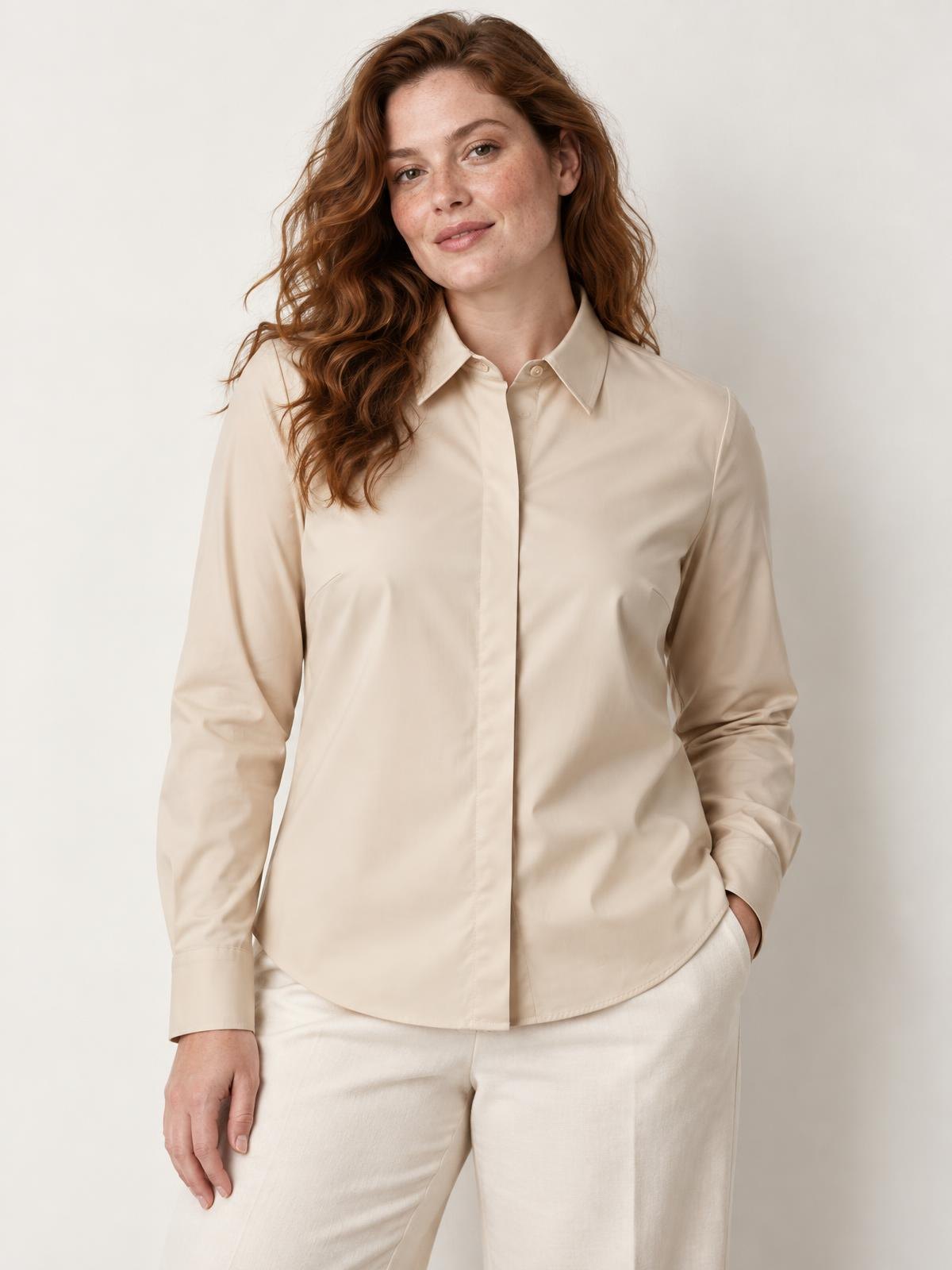 Casa Ferrante Silk Cotton Blouse worn by a model