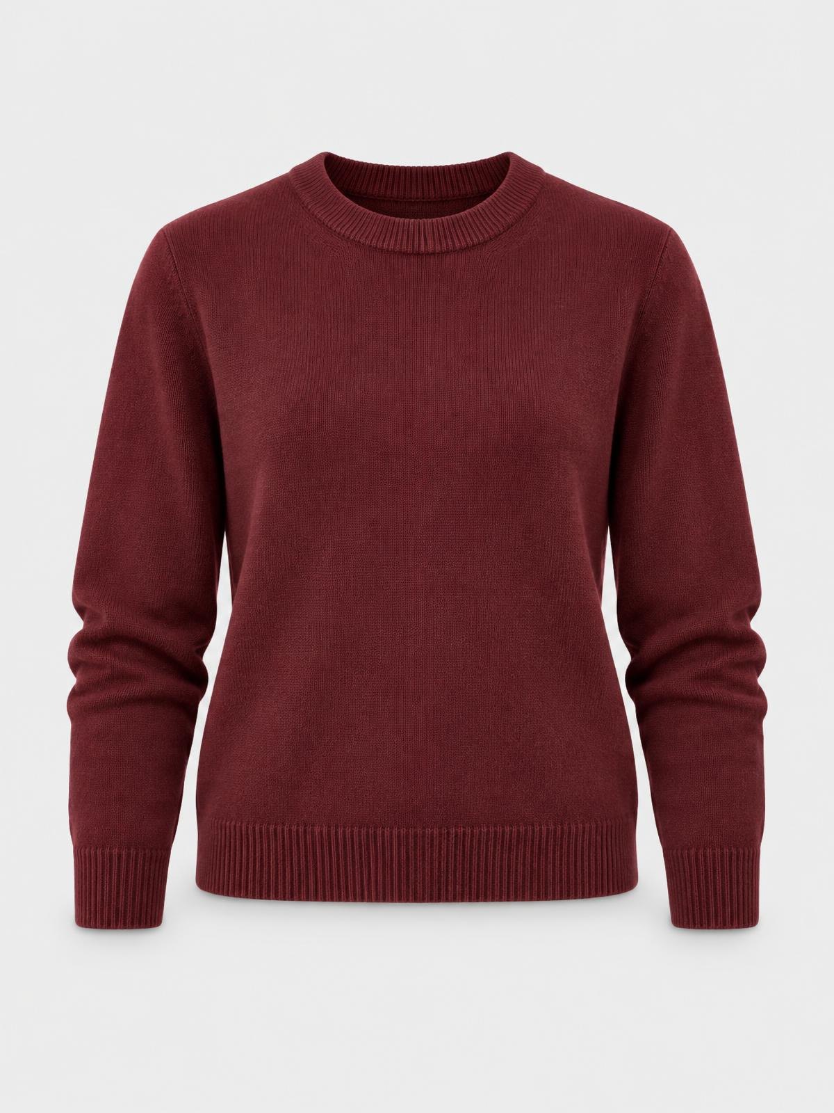 Aurelia Nord Undyed Merino Crewneck in burgundy — product view