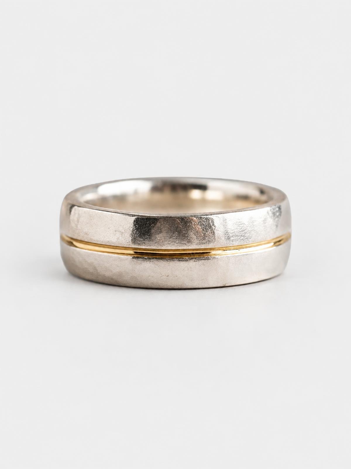Halden Stone Weighted Silver Band in silver — product view