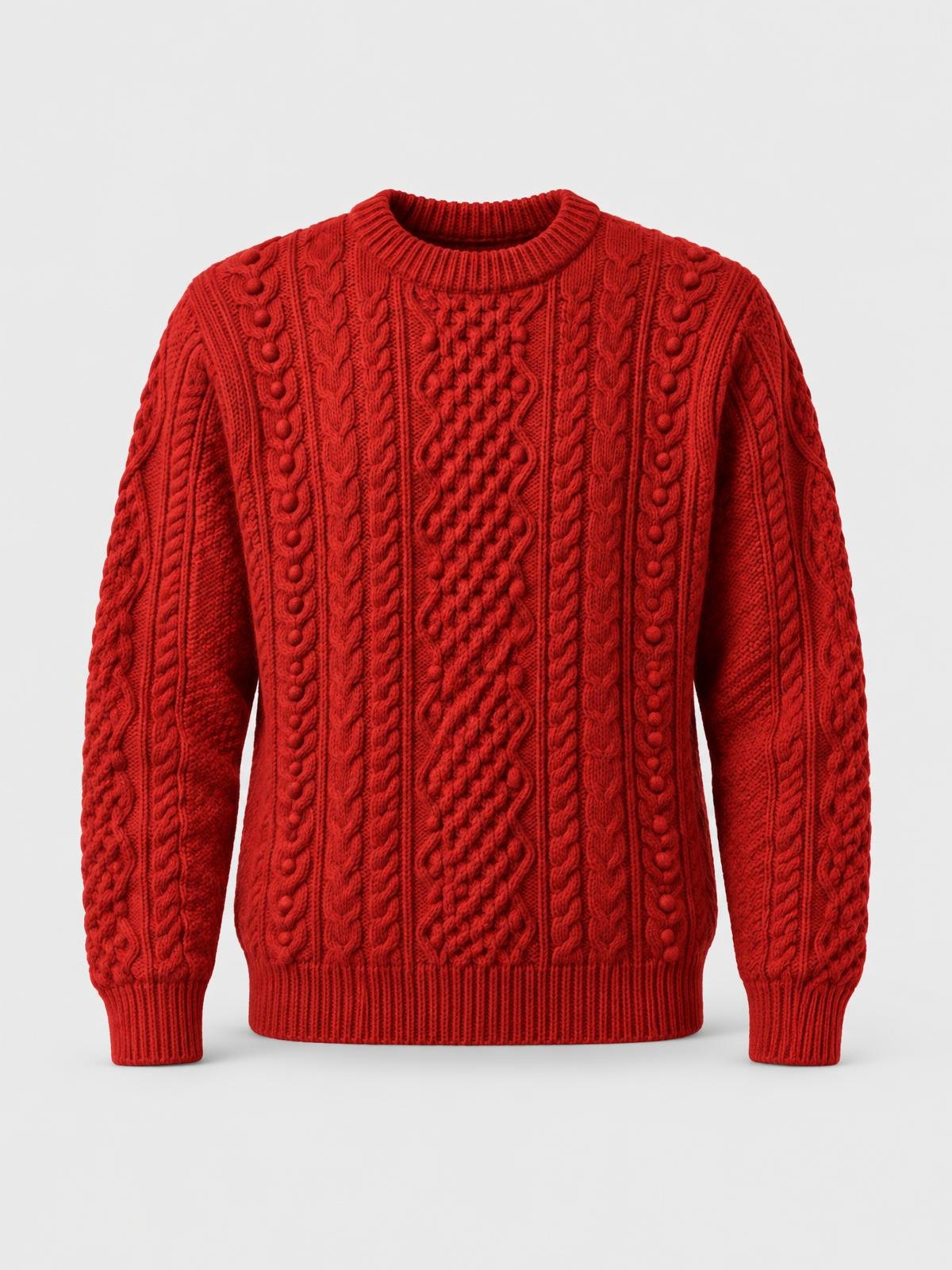 North Vessel North Atlantic Fisherman Knit in red — product view