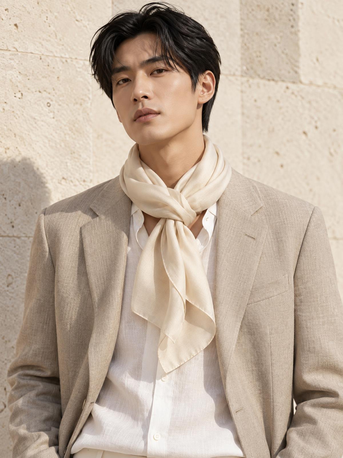 Aurelia Nord Undyed Wool Scarf — worn by a model
