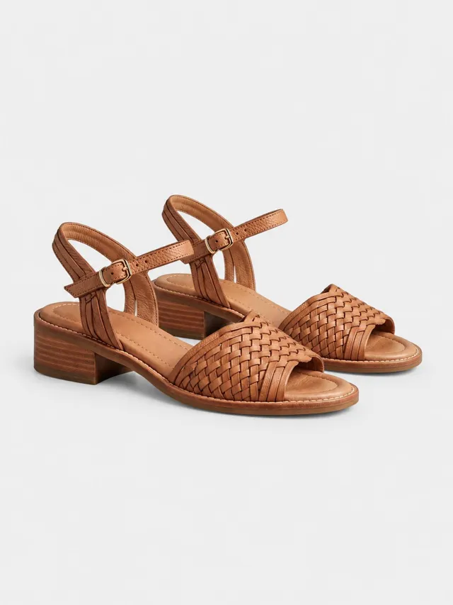 Salt Meridian — Woven Leather Sandal