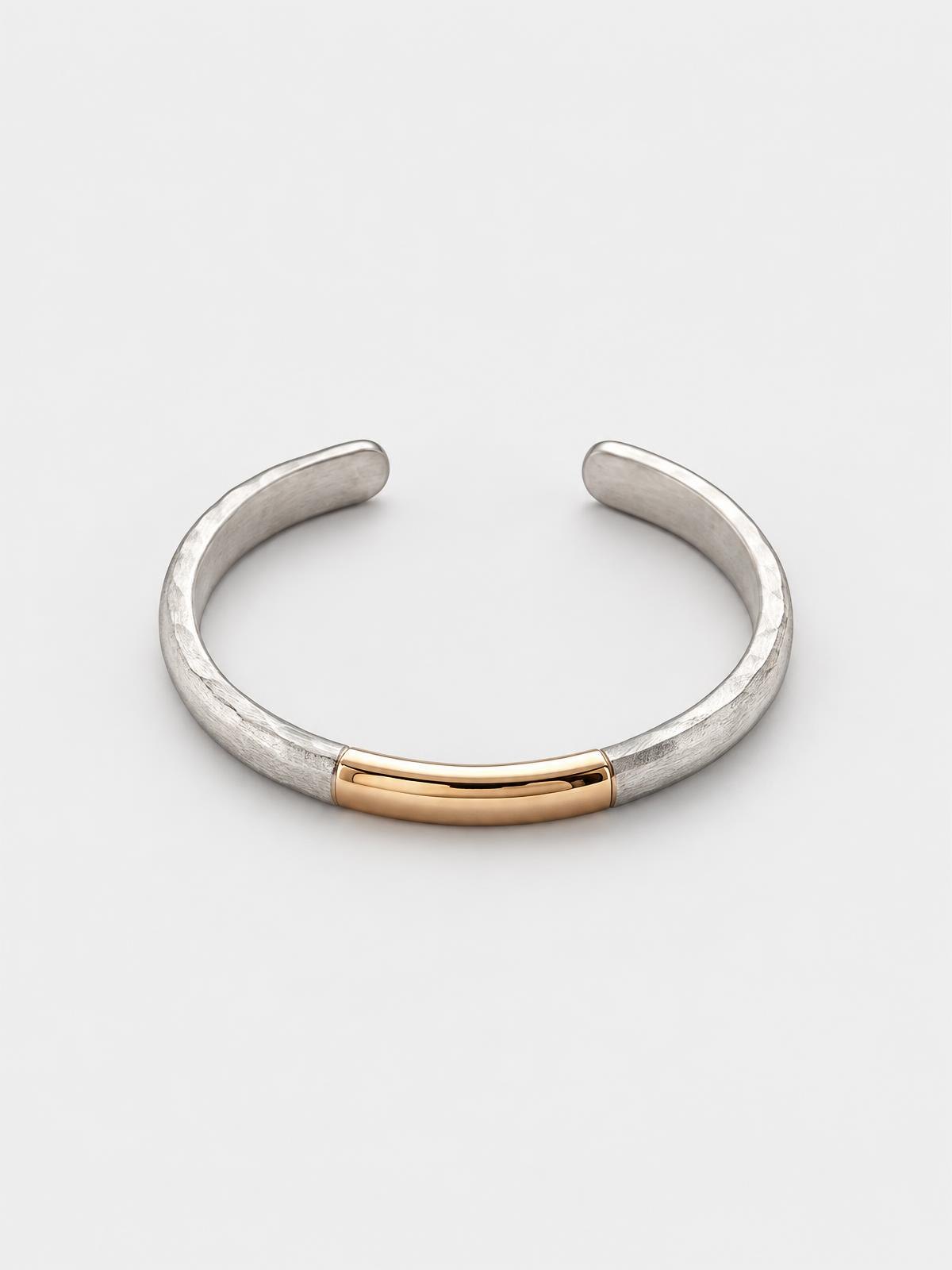 Halden Stone Weighted Silver Cuff in silver — product view