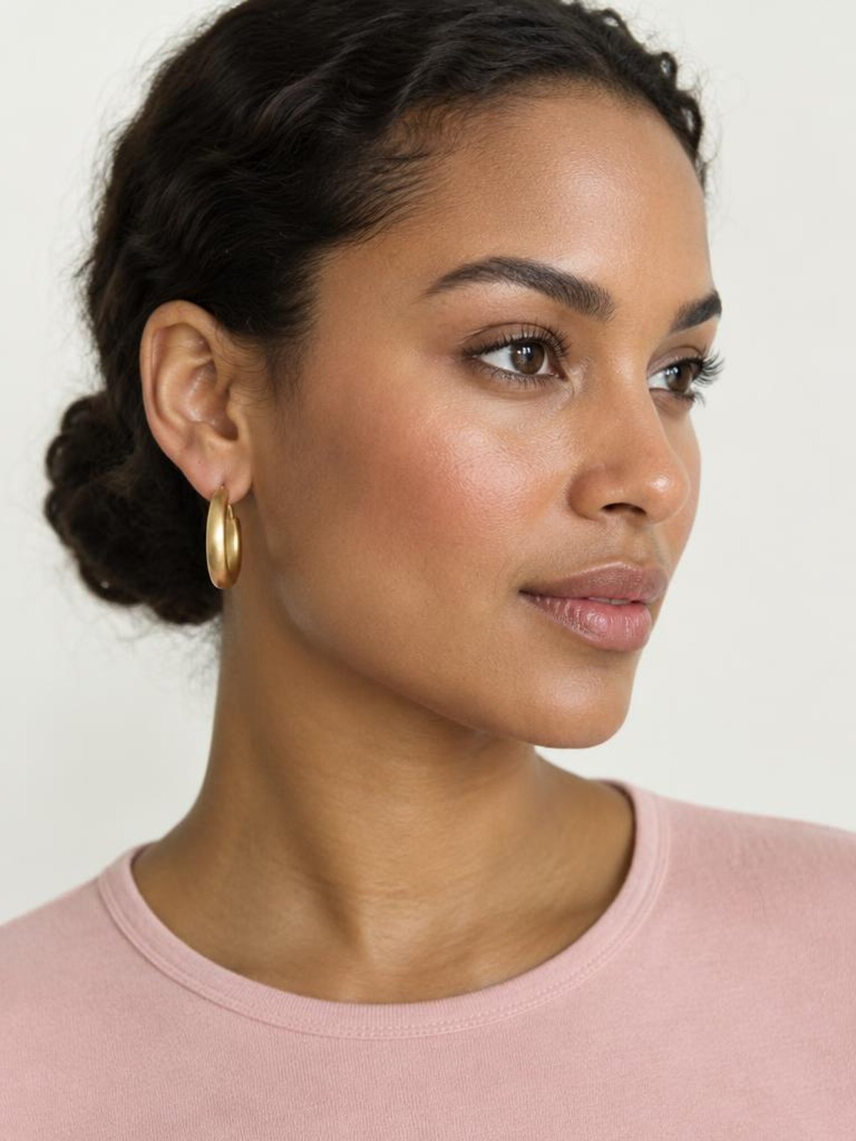 Atelier Verrine Brushed Gold Hoop — product view