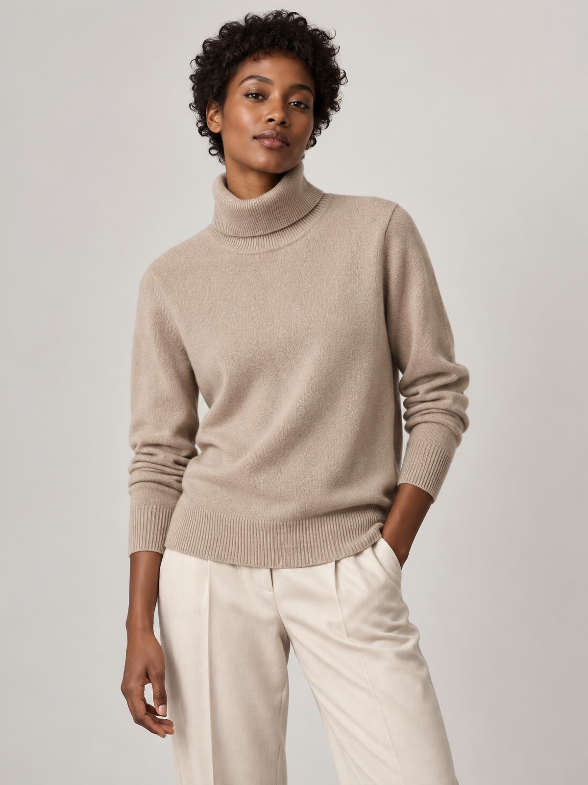 Casa Ferrante Cashmere Roll Neck worn by a model