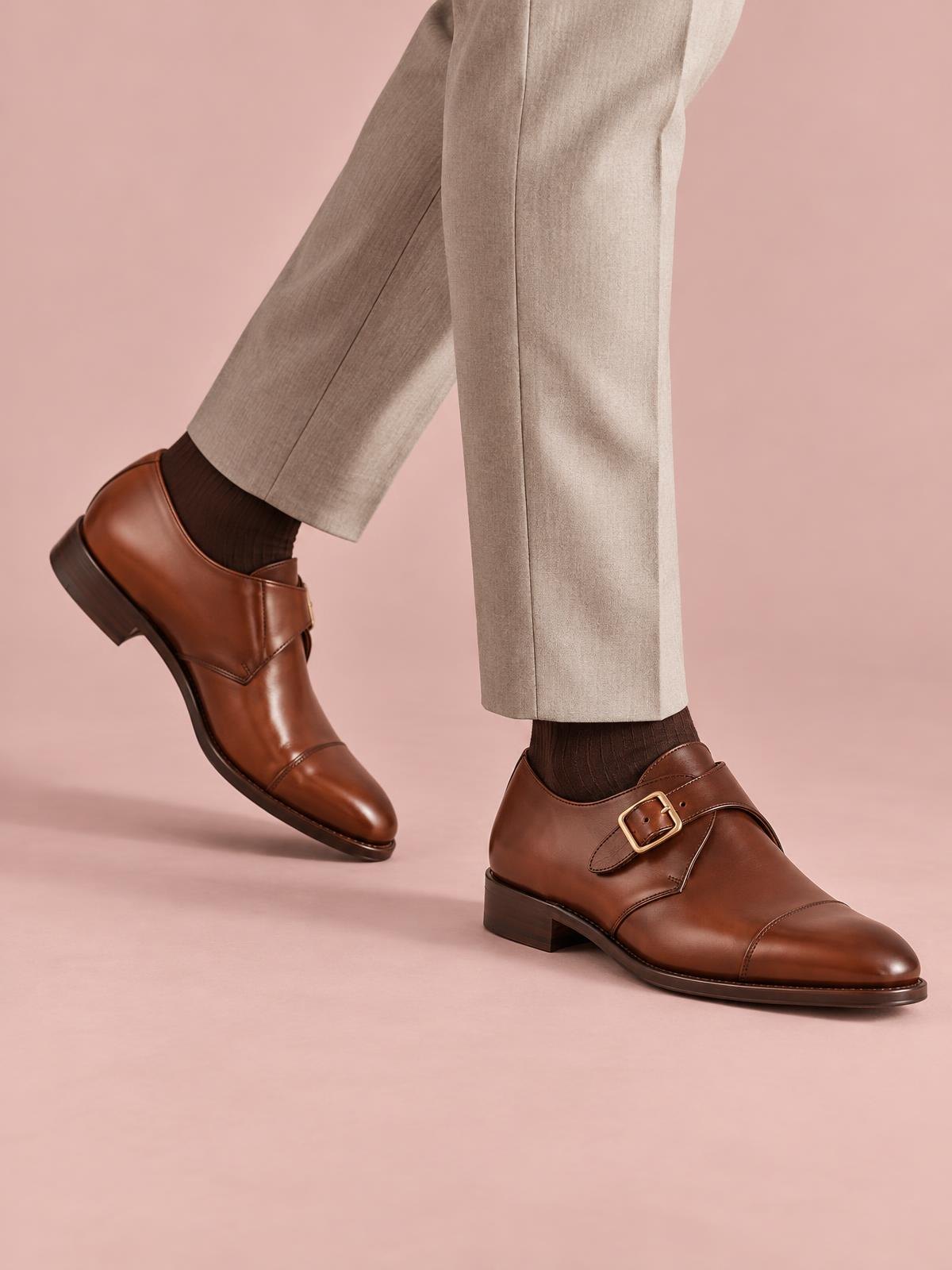 Kestrel Form Hand Lasted Monk Shoe — worn by a model