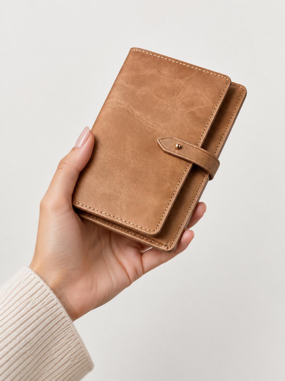 Serra Cardo Document Folio in black — worn by a model