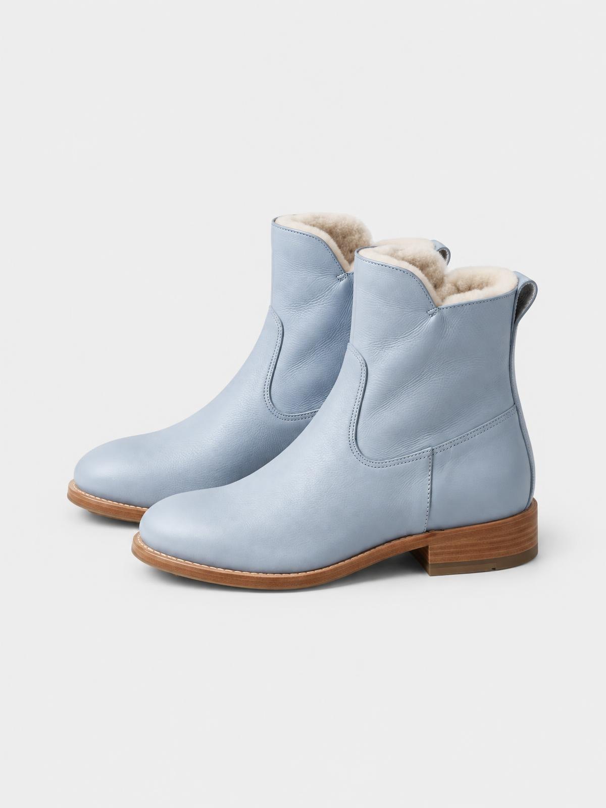 Aurelia Nord Minimal Wool Boot in powder blue — product view