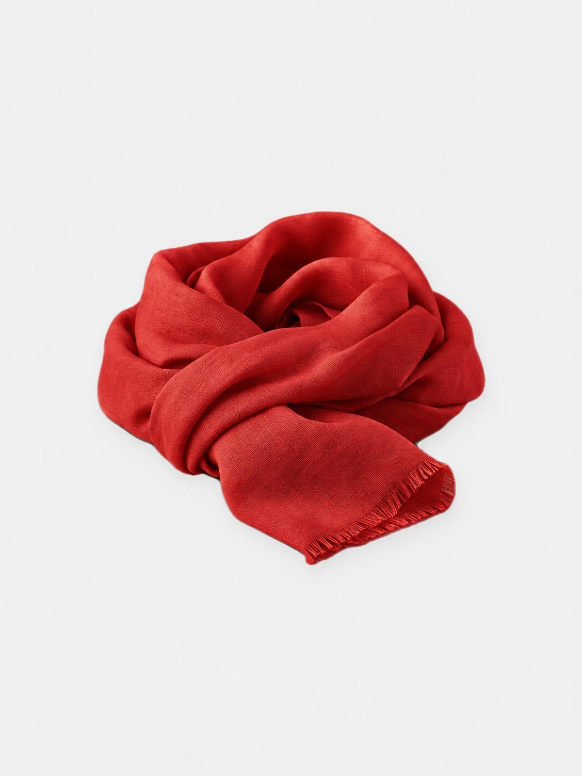 Salt Meridian Sun Faded Cotton Scarf in red — product view