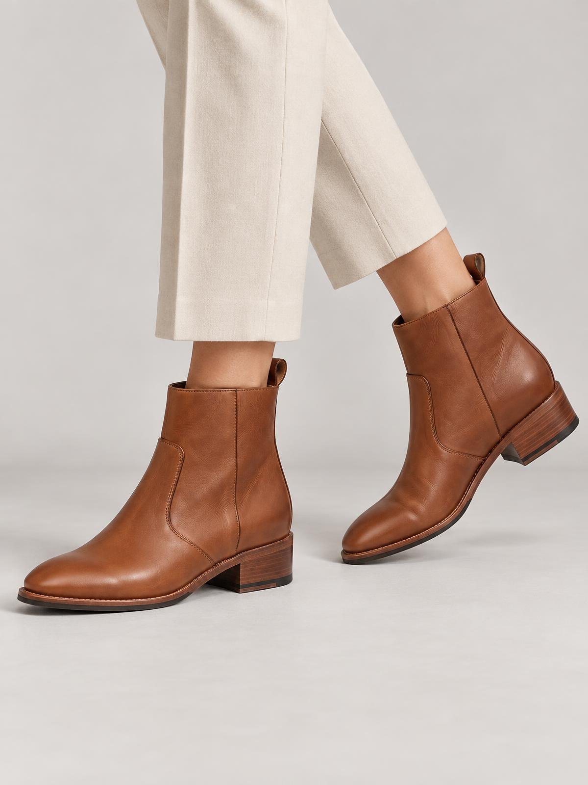 Kestrel Form Unlacquered Ankle Boot — worn by a model